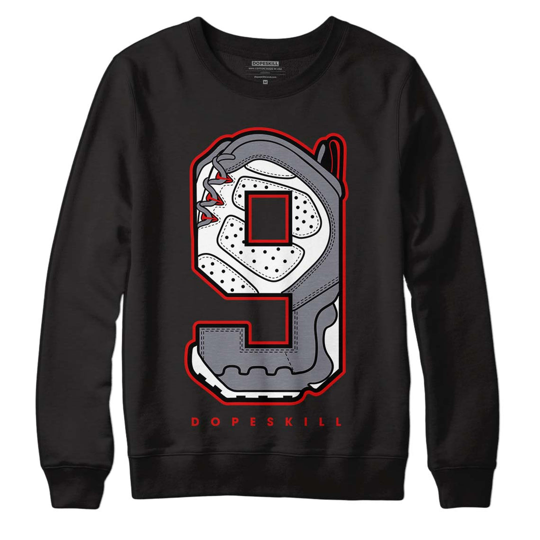 Fire Red 9s DopeSkill Sweatshirt No.9 Graphic