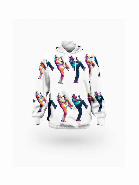 Kangaroo Dance All-Over Print Unisex Plus Fleece Pullover Hoodie