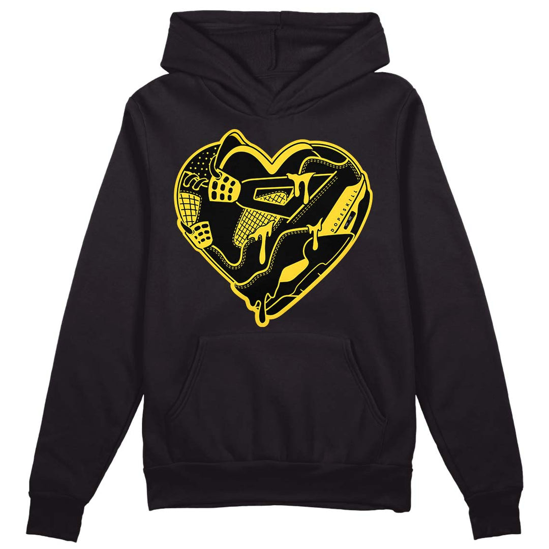 Black Tour Yellow AJ 4 Thunder DopeSkill Hoodie Sweatshirt Heart AJ 4 Graphic