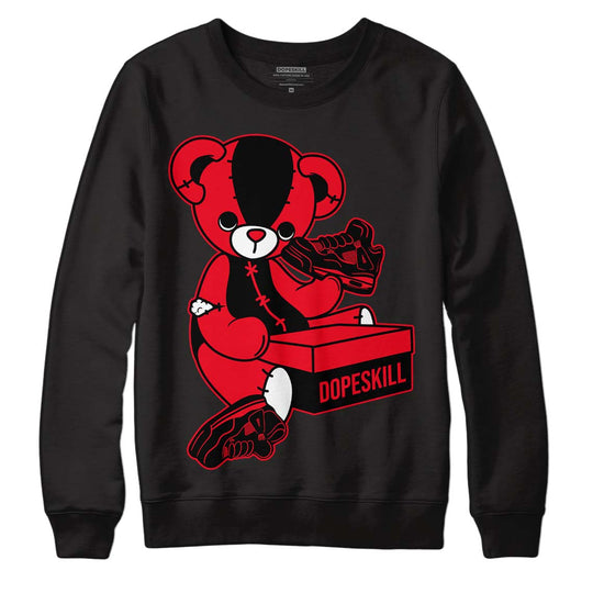 Red Thunder 4s DopeSkill Sweatshirt Sneakerhead BEAR Graphic