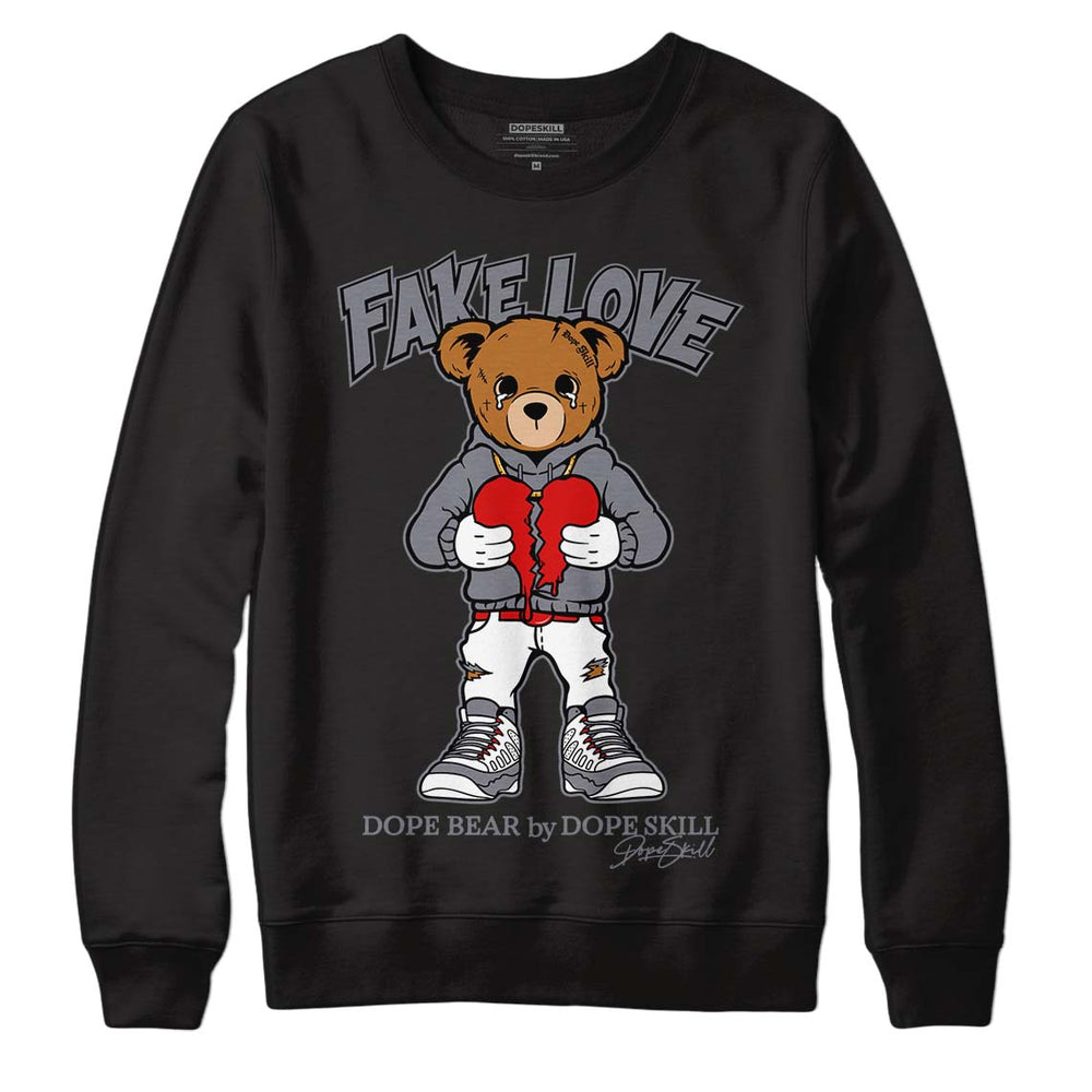 Fire Red 9s DopeSkill Sweatshirt Fake Love Graphic