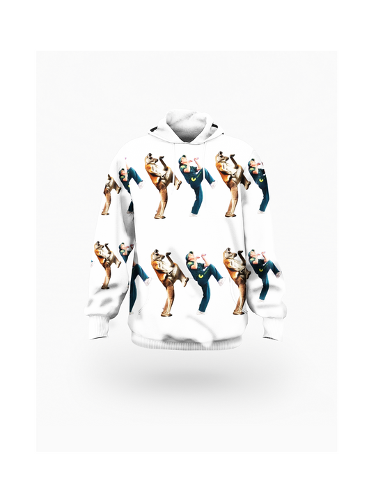 Breakdancing Kangaroo All-Over Print Unisex Plus Fleece Pullover Hoodie