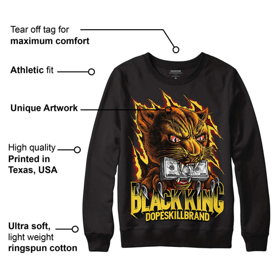 Black Tour Yellow AJ 4 Thunder DopeSkill Sweatshirt Black King Graphic