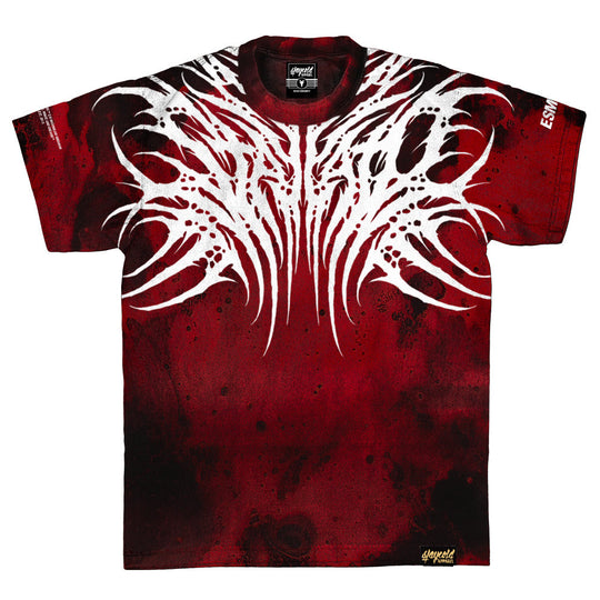 Necroblade (white) - Heavy Oversized T-Shirt Acid Red 250GSM