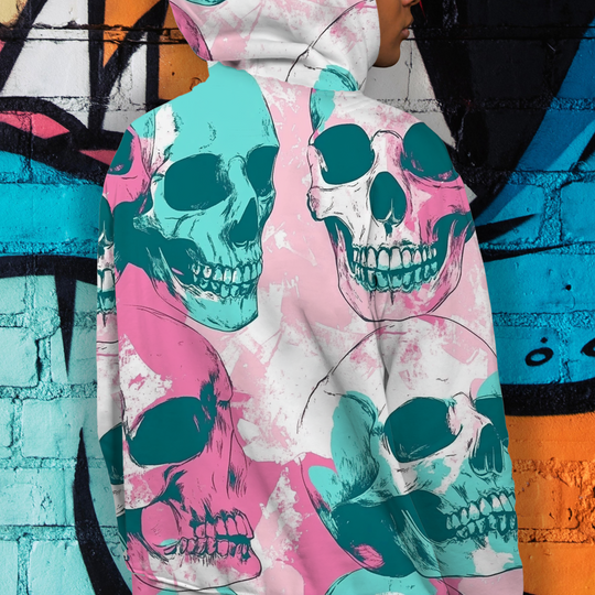 Skull Men's Pullover Hoodie | Velvet