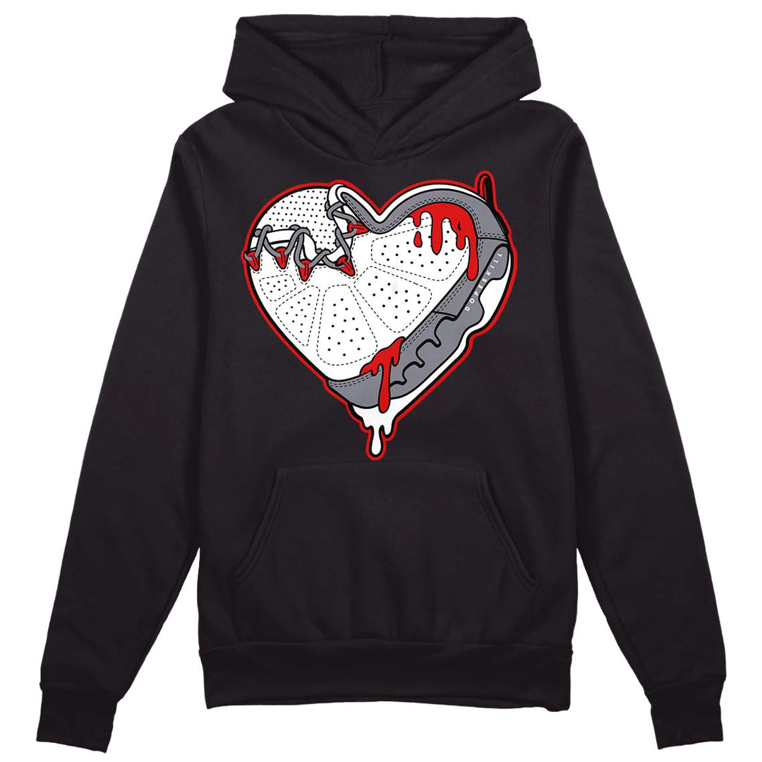 Fire Red 9s DopeSkill Hoodie Sweatshirt Heart AJ 9 Graphic