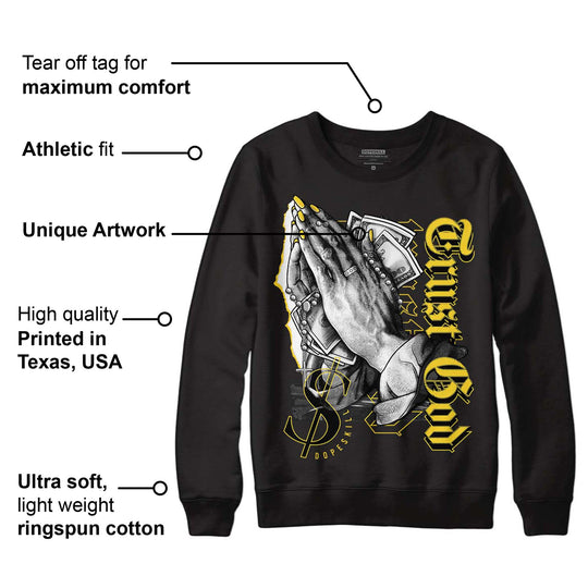 Black Tour Yellow AJ 4 Thunder DopeSkill Sweatshirt Trust God Graphic