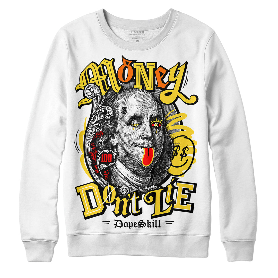 Black Tour Yellow AJ 4 Thunder DopeSkill Sweatshirt Money Don't Lie Graphic