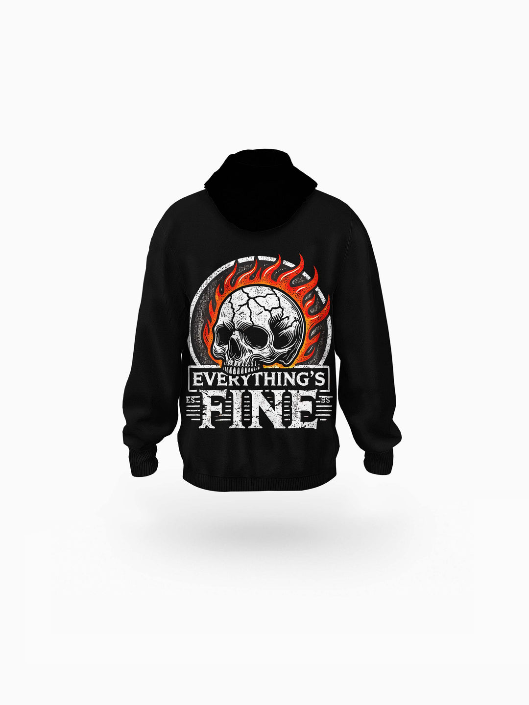 Flameskull Ⅰ Black Eco-friendly All-Over Print Unisex Pullover Hoodie