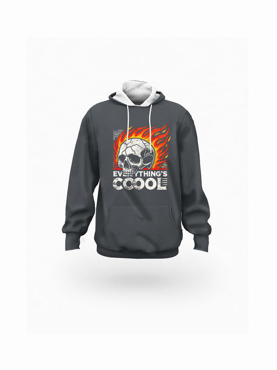 Flameskull Ⅱ Luna Grey Eco-friendly All-Over Print Unisex Pullover Hoodie