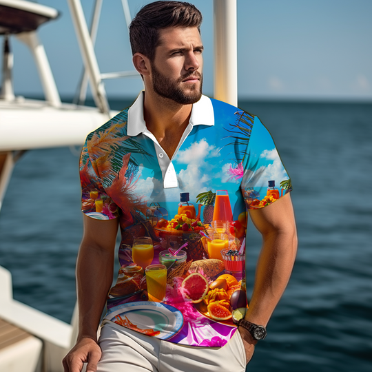 All-Over Print Men's Polo Shirt