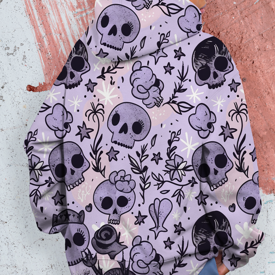 Women's Cute Skull Print Hoodie