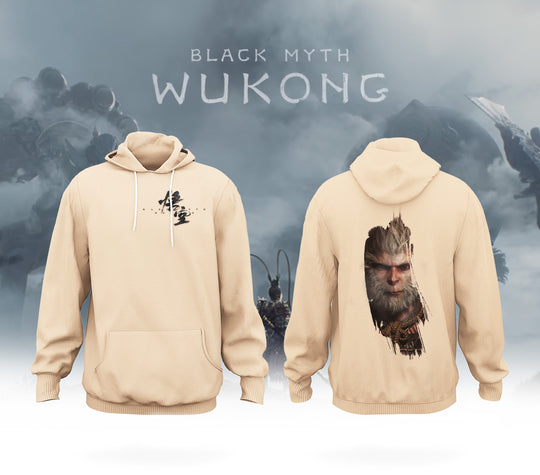 WuKong XII Khaki All-Over Print Men's Pullover Hoodie