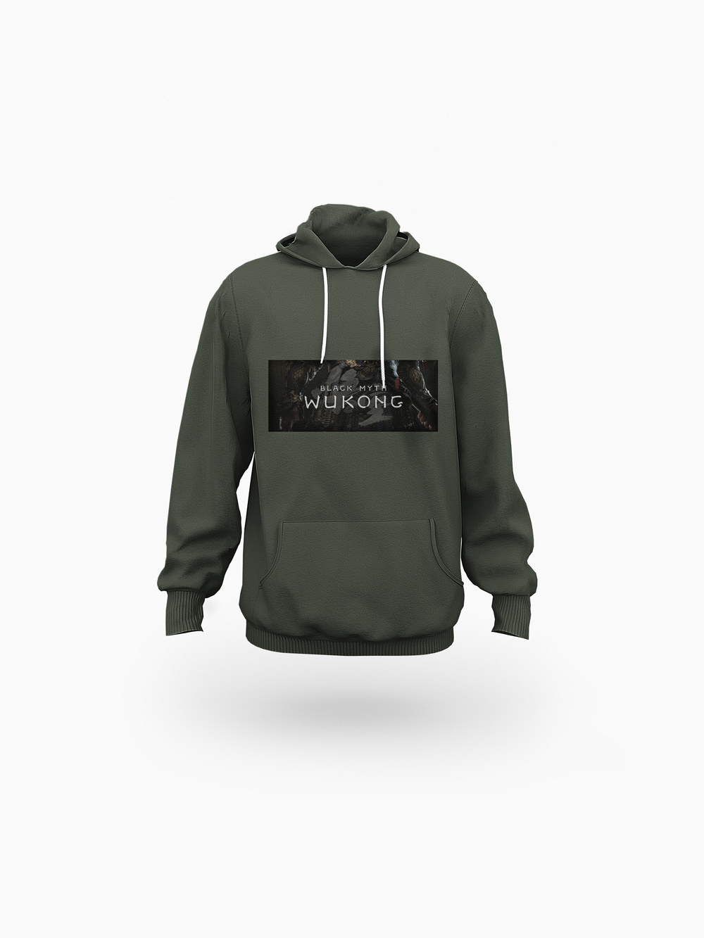 WuKong XIII Army Green All-Over Print Men's Pullover Hoodie