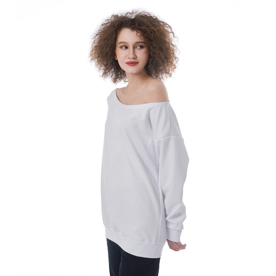 Print Women's Oversized Long Sleeve Strapless Loose Sweatshirt - Archiify
