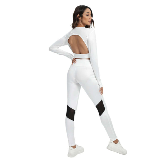 Women's Sport Set With Backless Top And Leggings - Archiify